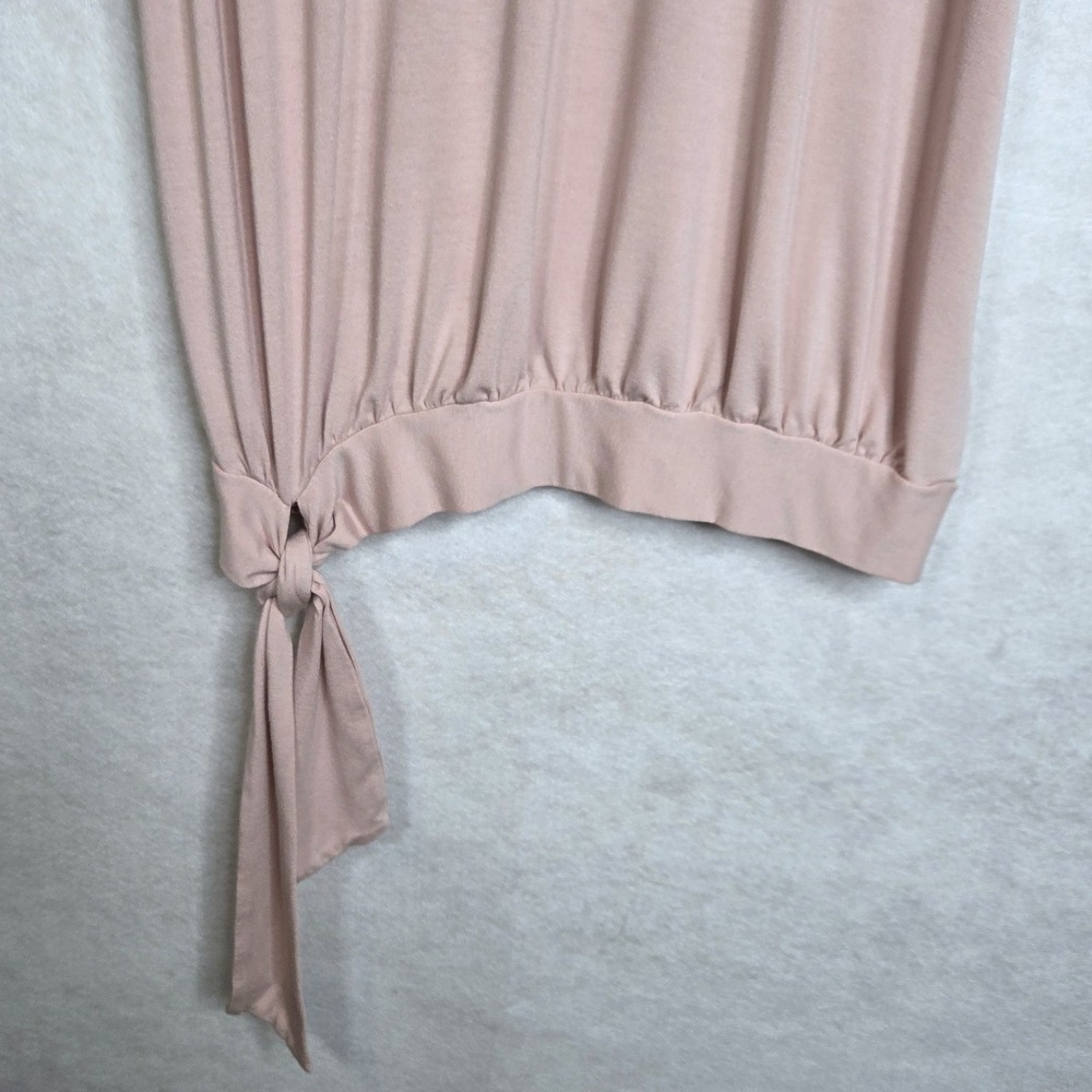 Lauren Ralph Lauren Blush Nude Sleeveless Mock Neck Tie Hem Top Women's‎ Medium - Picture 4 of 9
